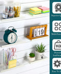 Heavy Duty Metal Slatwall Shelves Set White Ten By Four Point Three Inch Six Pack for Retail Shops Boutiques displaying items