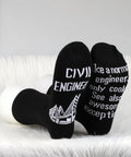 Civil Engineer Socks 2 Pack Unisex Gift For Students And Pros Like A Normal Engineer But Cooler Soft Cotton Crew Socks