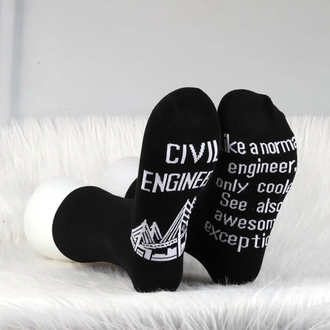 Civil Engineer Socks 2 Pack Unisex Gift For Students And Pros Like A Normal Engineer But Cooler Soft Cotton Crew Socks