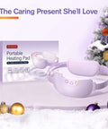 Portable Belly And Back Heating Pad For Period Cramps, Wearable Cordless Belt display with packaging, festive setting