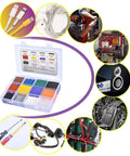 Heat Shrink Tubing Kit With Dope Assorted Colors And Sizes 650 Pieces Shrink Ratio 2 To 1 in transparent storage case with tools