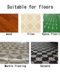 Image showing various floor types: wood, tiles, epoxy, marble flooring, and carpets. Suitable for Silent Smooth Cruising Swivel Caster Wheels.