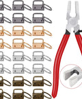 DIY Key Fob Hardware Set With Glass Running Pliers 40 Pieces Of 1 Inch Key Chain Hardware In Silver Gold Gray Bronze assorted hardware and pliers