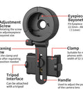 Diagram of Universal Phone Adapter For Binoculars Monoculars Scopes Telescopes And Microscopes with labeled features