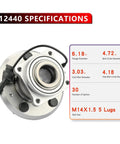 Rear Wheel Bearing And Hub Assembly Fits Chevy Equinox And GMC Terrain 2010 Through 2017 5 Lug With ABS Bolt On Drop In Replacement