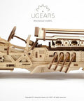 Dope Mechanical Grand Prix Car Wooden 3D Puzzle 348 Parts Build 13.8 Inch Model With Realistic V8 Engine Moving Fan 16 Valves Three Transmission Modes Rubberized Wheels Spring Front Fork Vintage Racer Look, side view