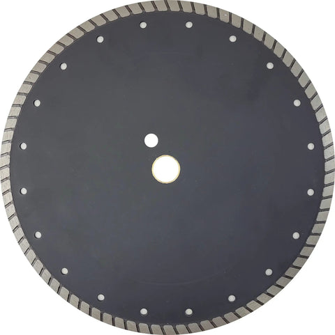 Heavy Duty Turbo Rim Diamond Blade For Crushing Through Masonry Stone Pavers Bricks And Blocks Wet Or Dry Compatible Quad Hole Mount No Sweat Professional Cutting Performance