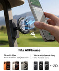 Magnetic Golf Cart Phone Holder With 28 Strong Magnets, Military-Grade Durability, installed on golf cart holding smartphone.