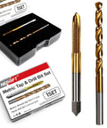 M6 X 1 Spiral Point Tap And 5mm Twist Drill Bit Set Pro Grade in packaging with individual tools shown