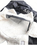 Warm Windproof RC Transmitter Gloves Foldable For Drone FPV Remote Control, All Weather Hand Warmer, interior view, fleece lining.