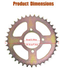 Forty Four Point Two Five Inch Heavy Duty Beefed Up Go Kart Rear Axle Shaft Kit With Chain Sprocket Brake Disc Pillow Block Wheel Hub And Master Cylinder Caliper Replacement For Go Karts ATVs Quads Drift Trikes Golf Carts sprocket dimensions