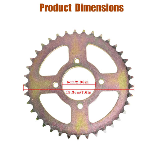 Forty Four Point Two Five Inch Heavy Duty Beefed Up Go Kart Rear Axle Shaft Kit With Chain Sprocket Brake Disc Pillow Block Wheel Hub And Master Cylinder Caliper Replacement For Go Karts ATVs Quads Drift Trikes Golf Carts sprocket dimensions