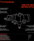 Heavy Duty Power Steering Gearbox Direct Fit Replacement Chevy Silverado Tahoe GMC Sierra Cadillac Escalade side view with specifications.