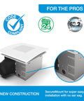 Attic Free Bathroom Exhaust Fan With Bright Built In Light And Three Speed Airflow Game Changing Ceiling Vent Kit For Quick Diy Install Without Drywall Mess Or Crawling Through Attics, new construction design.