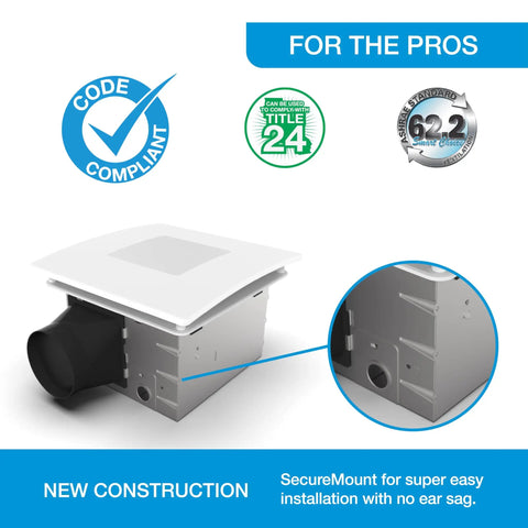 Attic Free Bathroom Exhaust Fan With Bright Built In Light And Three Speed Airflow Game Changing Ceiling Vent Kit For Quick Diy Install Without Drywall Mess Or Crawling Through Attics, new construction design.