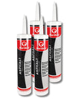 Four tubes of Black Acrylic Driveway Sealer for Cracks and Joints Water Resistant Asphalt Crack Filler Sealant Ten Point One Fl Oz Each.