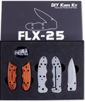 Framelock Folding Knife Kit FLX25 With Cocobolo Dymondwood Handles, DIY Parts Kit, gift boxed components display