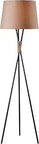 58.5 Inch Tall Rustic Floor Lamp With Bronze Finish And Rope Accents, 18.5 Inch Diameter, Ideal For Living Room Or Den, Front View