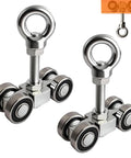 Four Wheel Silent Trolley Rollers Assembly For Strut Channel Fits 1-5/8 Inch Wide And Taller Strut Channels With M10 Bolt Pack Of 2 Heavy Duty Galvanized Steel Rust Resistant With High Load Capacity