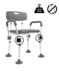 Shower Chair For Elderly And Disability Bath Safety That Feels Comfy Height Adjustable Non Slip Tips Removable Armrests