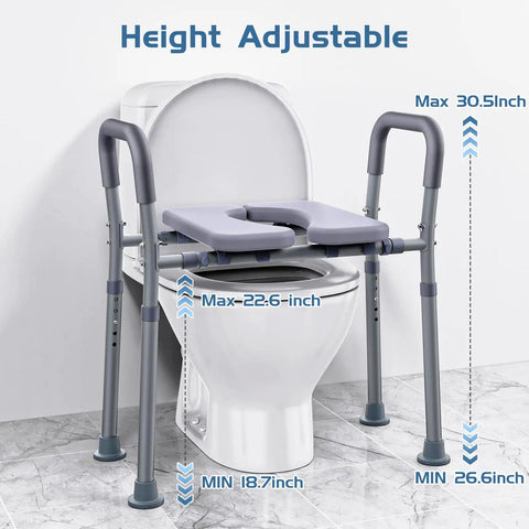 Heavy Duty Raised Toilet Seat Riser With Grippy Side Handles Rock Solid 550 Lb Weight Capacity Rust Resistant Steel Frame Built Tough Sit Stand Safety Helper For Active Seniors