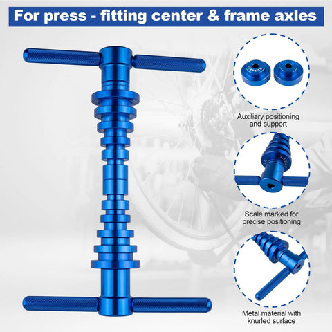 25 Piece Bicycle Bearing Press Kit For Wheel Hubs And Bottom Brackets With Cone Design Blocks, CNC Machined Aluminum Construction