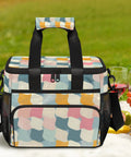 Colorful Insulated Picnic Backpack And Lunch Bag for Women And Men, Portable Tote Cooler at picnic on grass, 12x9x10 inches