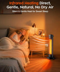 Infrared Tower Patio Heater 1200W With Instant Heat And Sun Like Cozy Warmth, IPX5 Waterproof, 27 Inch Space Heater in bedroom