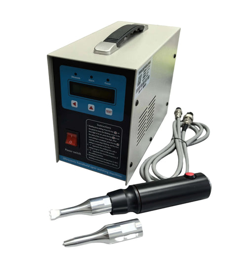 Beast Workhorse Ultrasonic Spot Welder for Manure Belts Plastic Fabrics and Soundproof Cotton 110V shown with controls and handle