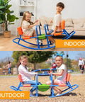 Double Rocking Seesaw Teeter Totter for Two Kids Ages 3 to 5 Outdoor Backyard Ride on Playground Toy Built From Durable Steel Seesaw Chair