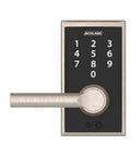 Touchscreen Keyless Lever Door Lock With Satin Nickel Finish, Century Electronic Entry Lock for Front Door, No Keys Needed
