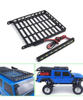 Hella Sick Metal Roof Rack And Luggage Carrier Fits 1 24 Scale RC Crawlers Compatible With Axial Scx24 Gladiator Off Road Truck Upgrade Gear And Spare Parts with LED lights.