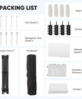 Packing list for 10x10 Pop Up Canopy Tent With Four Sidewalls One Push Setup for Quick No Tool Outdoor Shade Silver Coated Canopy
