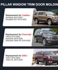 Amazon B-pillar window trim molding for Cadillac Escalade, Tahoe/Suburban, Yukon XL 2015-2020; right and passenger side