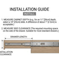 Installation guide for Stainless Steel Drawer Slides With Soft Close And Full Extension Ball Bearing Glides for cabinets and drawers.