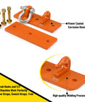 Tractor Bucket Hooks Bolt On Clevis Mount With Half Inch Shackle And Five Sixteenth Inch Grab Hooks WLL 4700 Lbs Forged G70 Steel