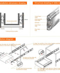 Installation diagram for 3 Pairs 10 Inch Heavy Duty Full Extension Drawer Slides With Ball Bearing Side Mount Rails
