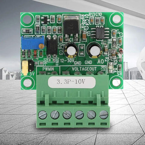 Plug And Play PWM To Analog Converter Module For PLCs Three Point Three Volt PWM To Zero To Ten Volt Output Digital To Analog Signal Converter For Industrial Grade Control Panels And Automation visible.