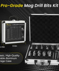 14 Piece Annular Cutter Set Featuring M2AL High Speed Steel Weldon Shank Magnetic Drill Bits Heavy Duty Hole Boring Kit in durable storage case