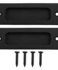 Stainless Steel Recessed Sliding Door Handles Set 2 Pack Rectangular Door Pulls 4.72 By 1.57 Inches with mounting screws
