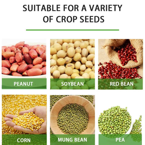 Variety of crop seeds for All In One Garden Seeder With Ten Seed Plates, No Bend Push Spreader, and Five Outlet Seeder.