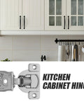 1-Inch Soft Close Cabinet Hinges For Kitchen Cabinets 3D Adjustable Silent Damping Full Overlay Concealed Black Door Hinges Easy Install Heavy-Duty Kitchen Cabinet Hardware shown on white cabinets