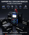 Battery Load Tester 12 Volt And 24 Volt For Cars And Trucks Quick Diagnostic Tool BT300 Easily Detects Starting And Charging System Faults Tests Lead Acid And AGM Batteries And All Automotive Starter Batteries, front view