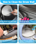 How to clean washing machine drum wall using the kit to reach grime in tight spaces for optimal maintenance.