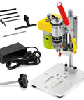 Handy Portable Mini Benchtop Drill Press With Seven Speed Control For Metal Woodworking And Jewelry Making, B10 Chuck Fits 0.6 To 6 mm Bits