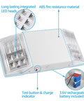 Led Emergency Lighting With Battery Backup, UL Listed, Two Square Head Exit Lights, hardwired 120 277V with test button and battery