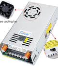 Bench Power Supply 0-60V Adjustable DC Buck Converter 8A 480W with smart cooling fan and input voltage display 110V/220V