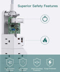 Heavy Duty Surge Protector Power Strip With 12 Outlets And 3 USB Ports 10 Ft Braided Extension Cord safety features