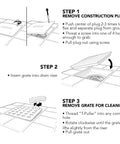 Installation guide for Matte Black Square Drain Cover With Pro Drain Cover Remover Included Three Point Seven Five Inch Screwless Design