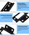 Rock Solid Four Pack Black Non Mortise Butt Hinges With Mounting Screws For Furniture And Window Frames Offering No Sweat Setup And Dang Tough Iron Build In Two Inch Size showing close-up details of thickened bearings and panels.